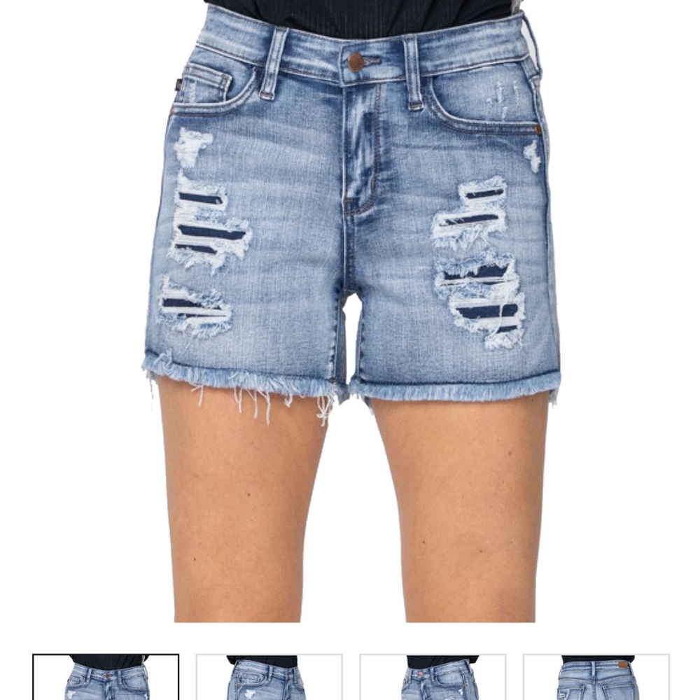 Judy Blue Ripped Blue Jean Shorts